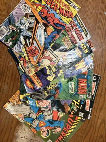 Vintage Comic Book! Spider-Man, Batman,Superman! Lot Of 7!