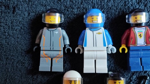 LEGO Race Car Drivers x5 Minifigura Paquete Speed Champions Mclaren Chevy Ferrari - Imagen 2 de 10