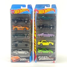 Mattel Hot Wheels Fast and Furious Cars 5 Pack Set Lot of 2 Different Sets New
