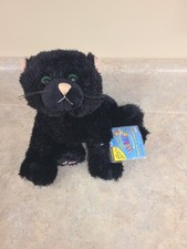 NWT Ganz Webkinz Black Cat HM135 Plush 8  Kitty Kitten UNUSED CODE Stuffed Toy