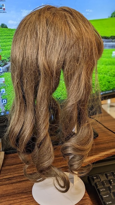 Human Hair Doll Wig Handwoven in France Circumference 13" for Bisque Head Doll