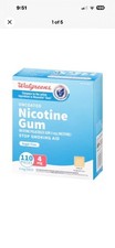 1 WALGREENS NICOTINE GUM-4MG ORIGINAL 110 PCS ONE SEALED BOX 4 MG Exp 7/2027