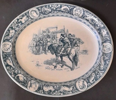 SELTENE antike 19. Jahrhundert Wedgwood Ivanhoe Templer Servierplatte 43 cm