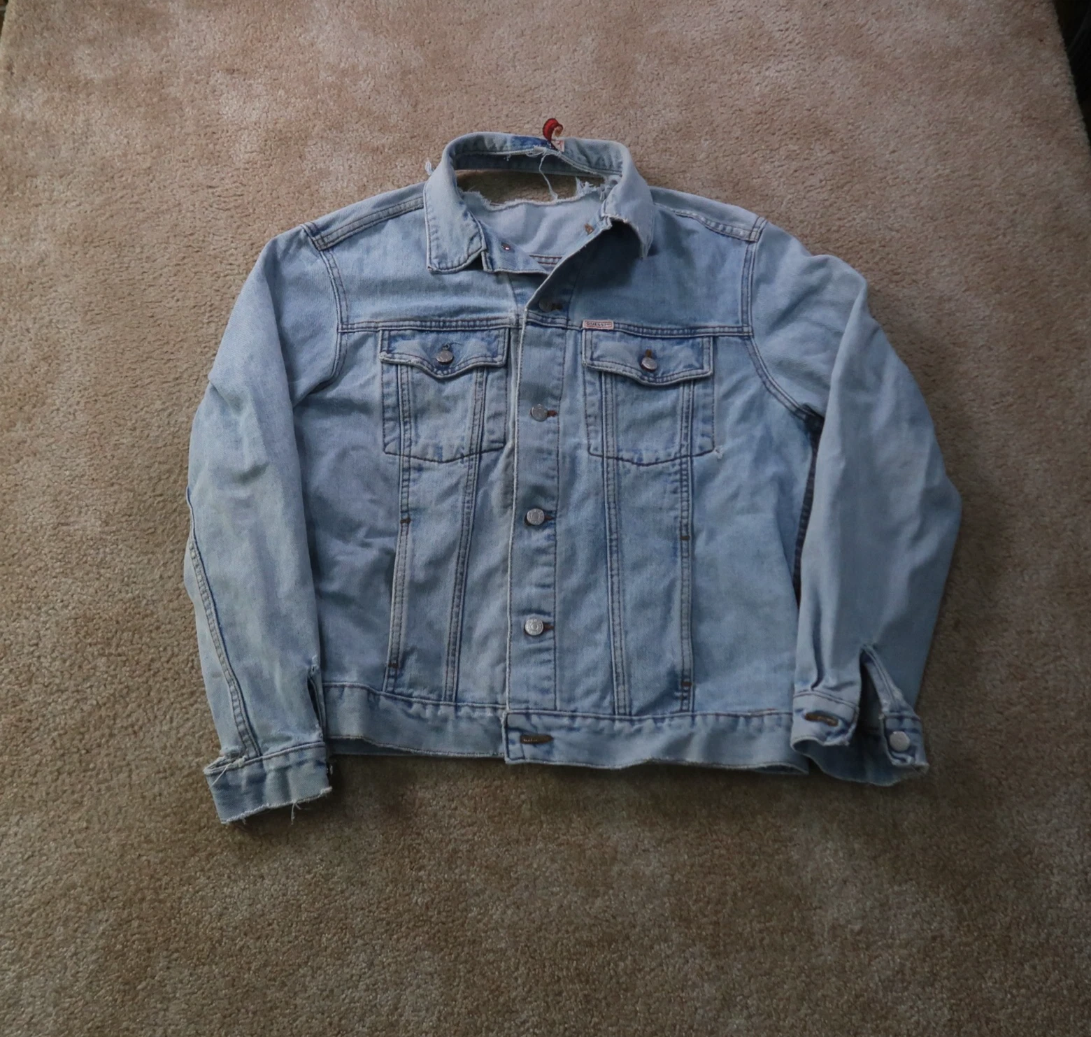 Vintage guess Denim Jacket Men's Large Blue Denim Long Sleeve made in USA