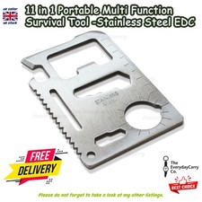 11 in 1 Stainless Steel Multi-Functional Tool Card –Swiss Army Knife UK FREE P&P