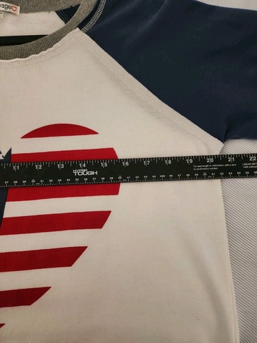 PJ Salvage Womens Sweatshirt Size Large America Patriotic Color Block Ringer - Picture 5 of 9
