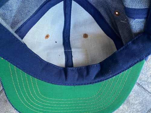 NUOVO VINTAGE RARO Cappello Levi’s Denim Pelle Patch Arancione Tab Snapback 6 5/8-7 5/8 - Foto 18 di 22