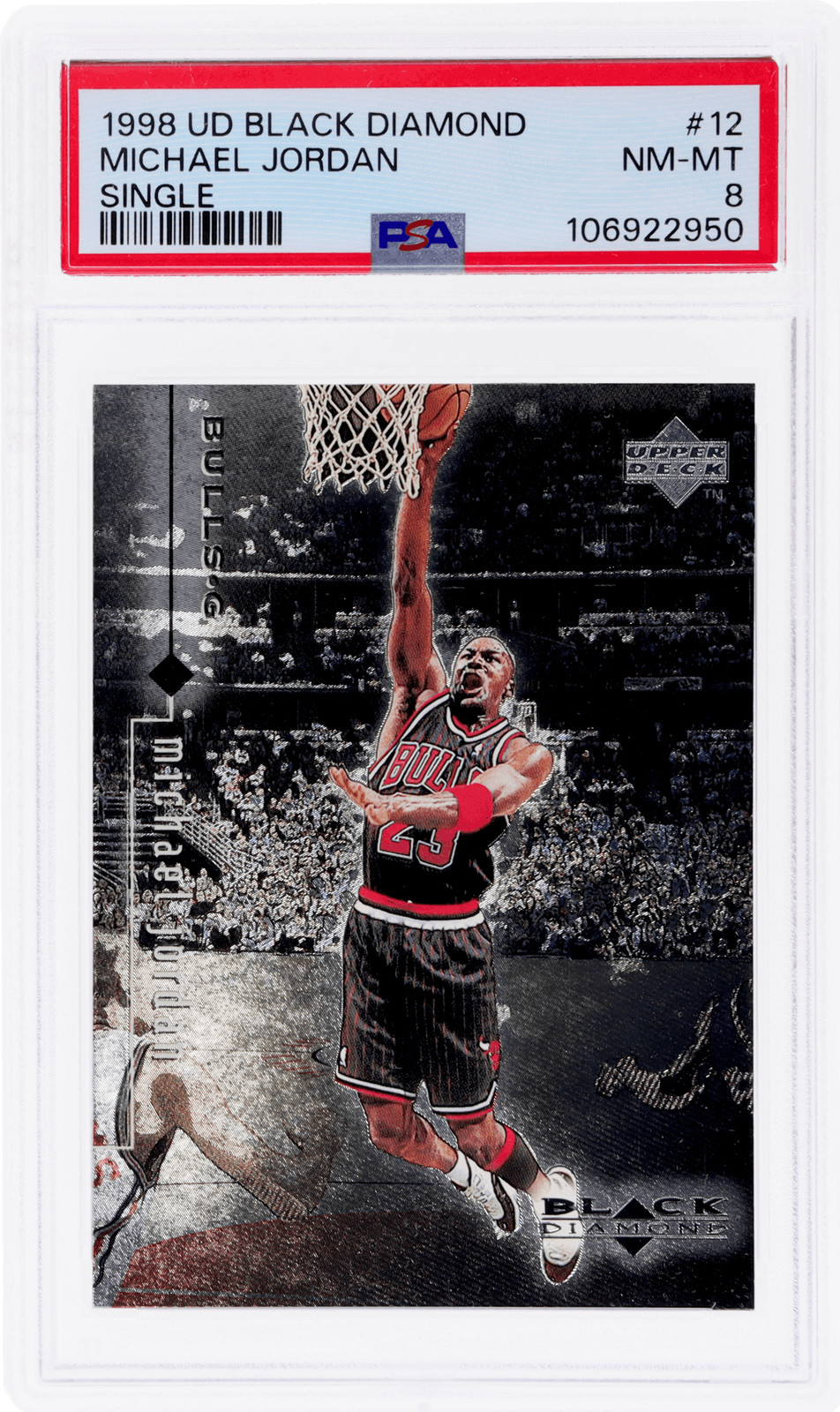 1998 UD Black Diamond Michael Jordan Single #12 PSA 8