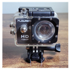 Floureon HD 1080P Action Camera Waterproof Black Clear Housing