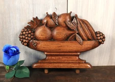 French Antique Hand Carved Fruit Wood Figural Overdoor Pediment -Ships DDP to US