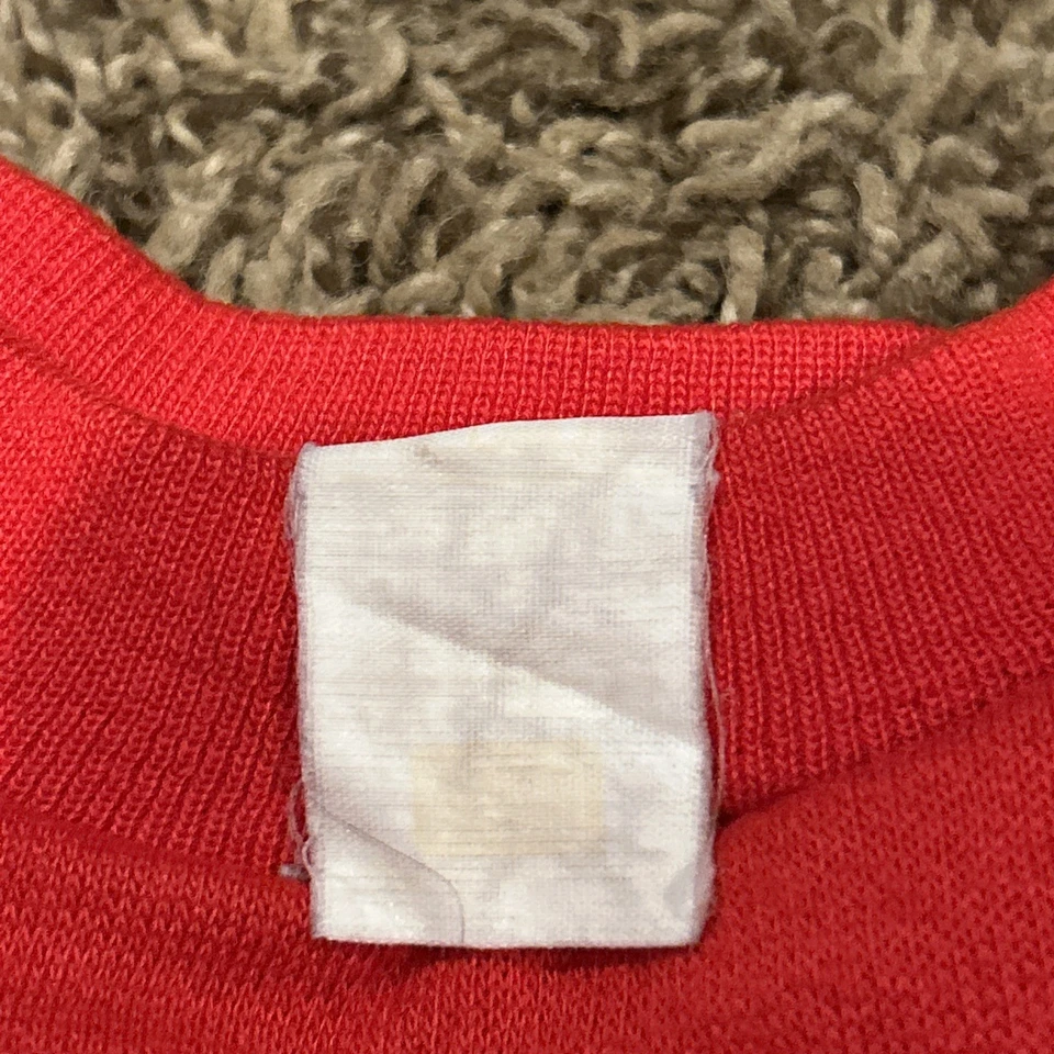 Conjunto de traje de sudor vintage años 80 90 niñas joggles patos rojos 2 piezas B31 Foto 4 de 4