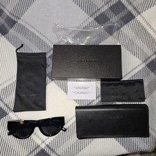 Authentic Saint Laurent SL M94 Black Cat Eye Sunglasses YSL Monogram W/ Card