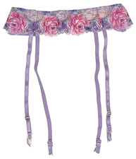 VICTORIA'S SECRET DREAM ANGELS FLORAL EMBROIDERED GARTER BELT XS/S M/L NWT