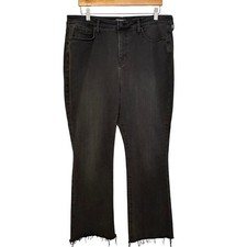 NYDJ Billie Mini Boot Jeans Womens 16 Black High Rise Raw Hem Lift Tuck Casual