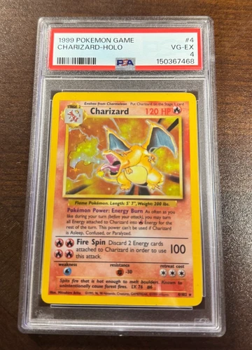 Charizard Holo Unlimited Pokemon PSA 4 VG-EX 1999 Base Set 4/102 - (D) #13A