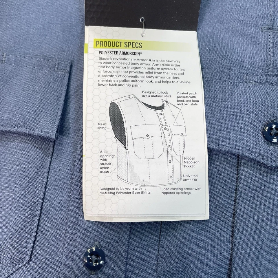 Blauer 8370 Polyester And Wool Armor Skin Vest Outer Armor Carrier Mens S/M Tall - Image 4 of 4