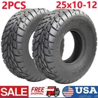 2PCS 25x10-12 25x10x12 ATV UTV All Terrain Tires 6 Ply Go Kart Street Bike Tire