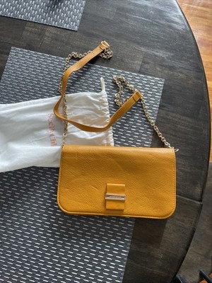 See by Chloe  Yellow/mustard purse Clutch with Gold Chain Strap New