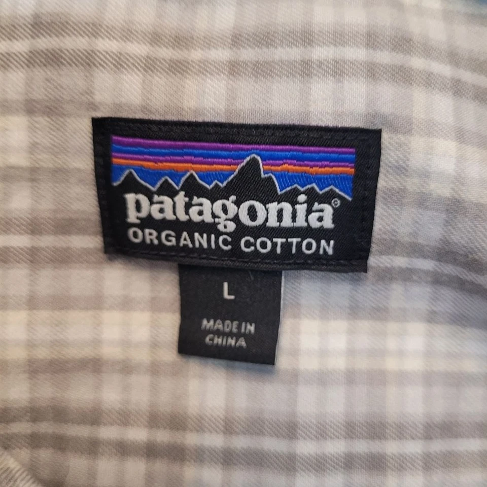 Camisa Patagonia Manga Larga Algodón Orgánico Peso Medio Franela Hombre Grande Gris Foto 4 de 4