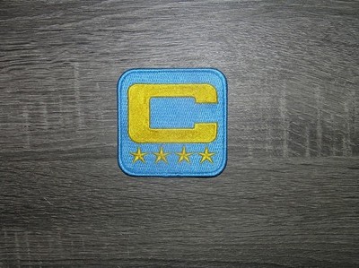 Light Blue Captain C Patch 4 Star (All Gold) Embroidered Iron On Patch 3'' x 3''
