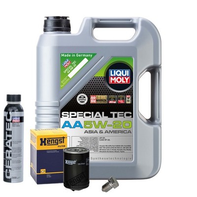 Motoröl 5W20 LIQUI MOLY 5L+HENGST Ölfilter+Cera Tec+Ölablassschraube