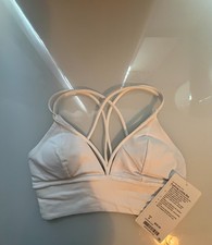 Lululemon Pushing Limits Strappy Sports Bra, 6, White, Free Shipping 