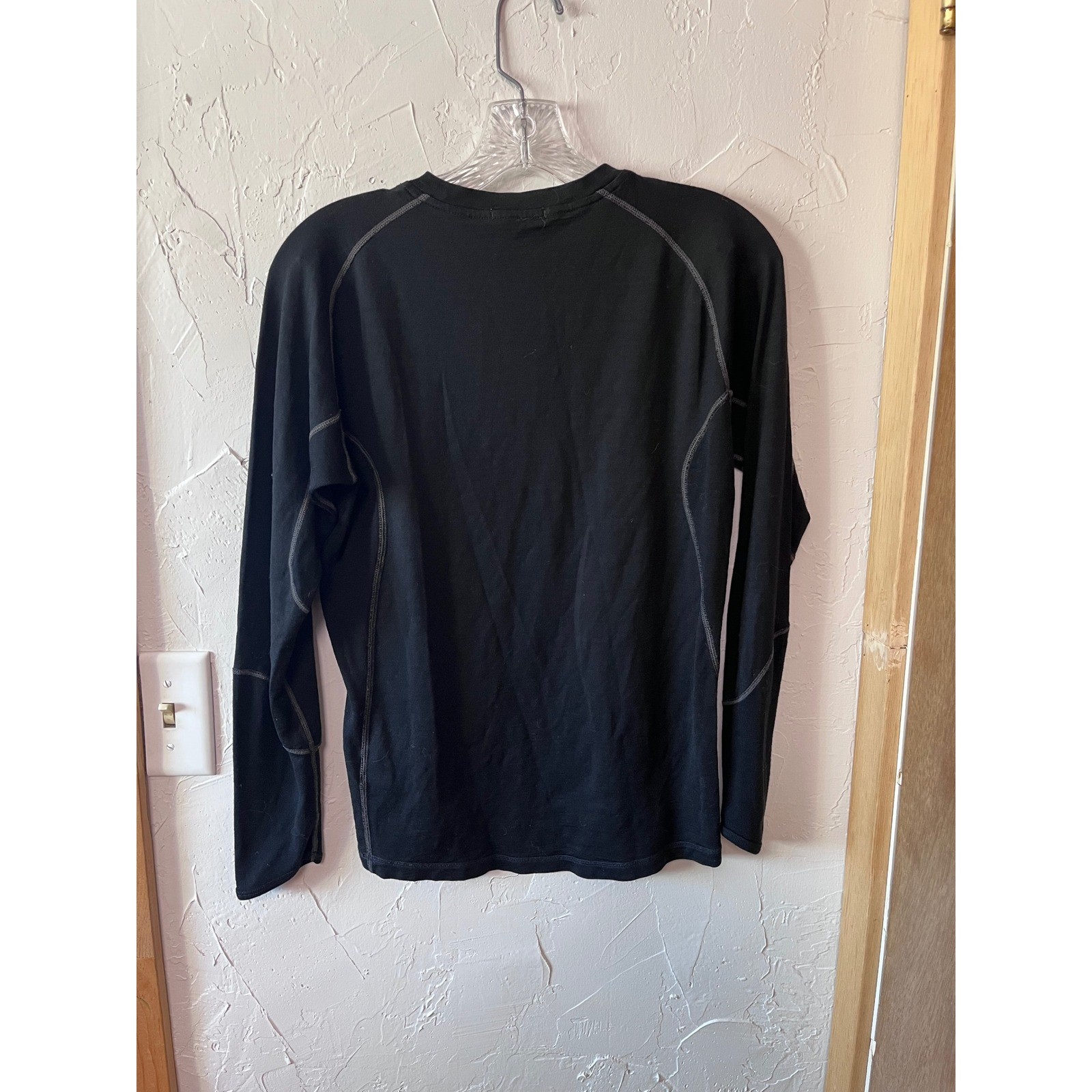 Smartwool Merino Wool Long Sleeve Base Layer Top Black Womens Size S