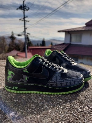 Nike low cut sneakers black green red 26.5cm pro wrestling basketball