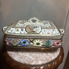 Antique Jaw Dropping Sampson Hancock "Palmyra" Covered Biscuit Jar 1883 gilded
