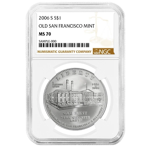 2006-S UNC $1 Old San Francisco Mint Silver Commemorative NGC MS70 Brown Label
