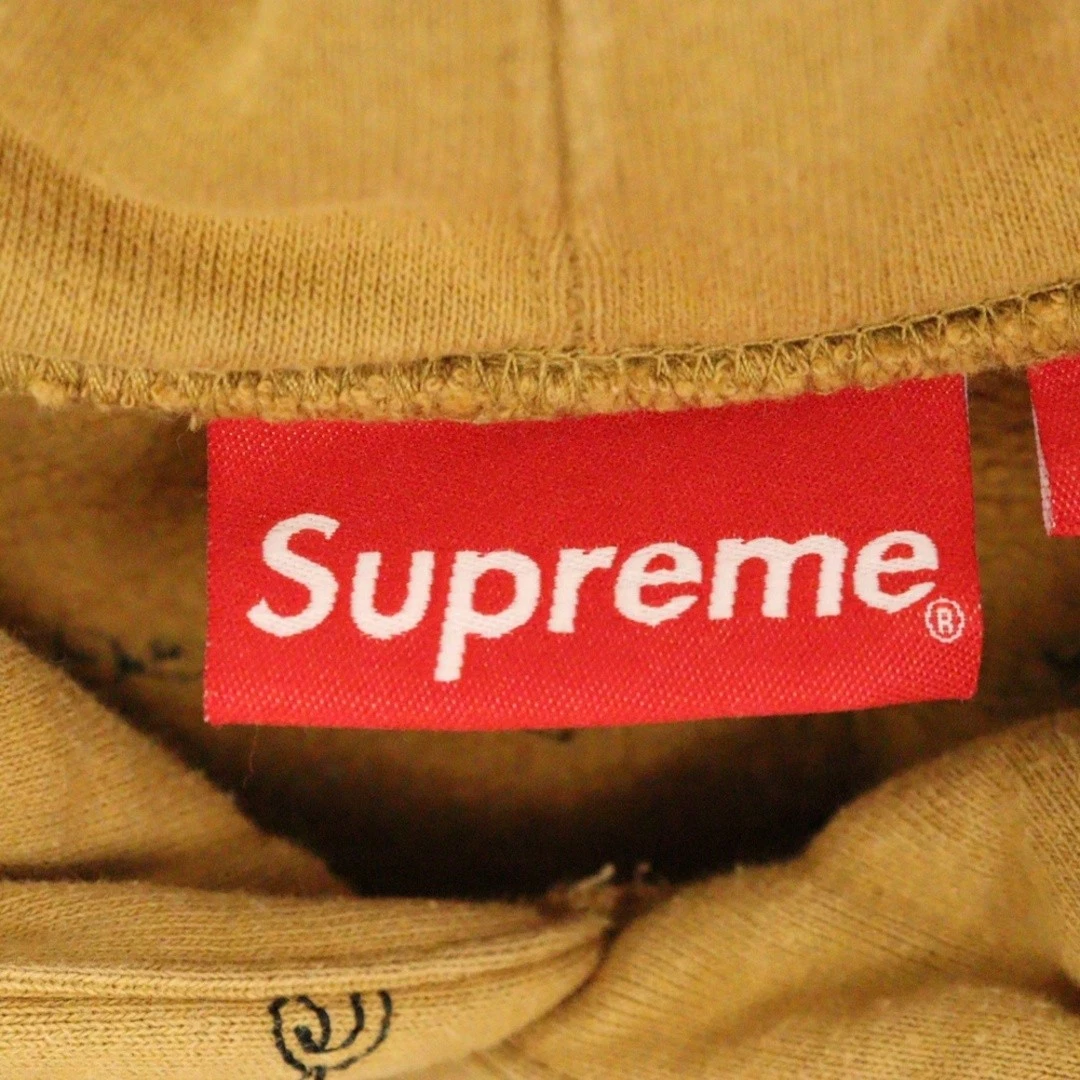 Felpa con cappuccio SUPREME 22SS Script Stripe pullover felpa marrone usata 56