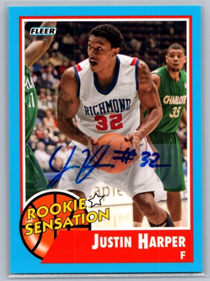 #ad 2011 12 Fleer Retro #70 Justin Harper Richmond Spiders AUTO $5.99