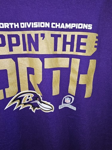 Baltimore Ravens 2018 Playoffs Large Mens Purple Graphic Logo Long Sleeve - Picture 3 of 11