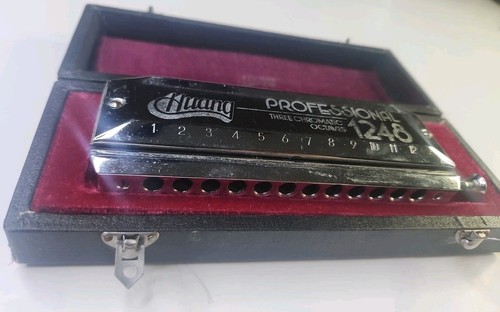 Huang Professional 3 Chromatic Octaves 1248 Harmonica Vintage with Original Box - Picture 7 of 13
