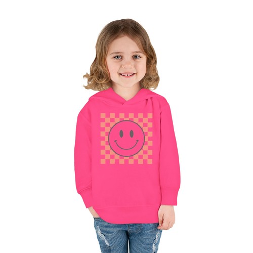 🟡 Neon Smiley Check Toddler Hoodie | Trendy Pullover Fleece | Kids Sweatshirt - Picture 21 of 21