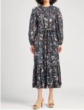 Ulla Johnson Iona Puff Balloon Long Sleeve Button Down Maxi Dress 6 Floral Print