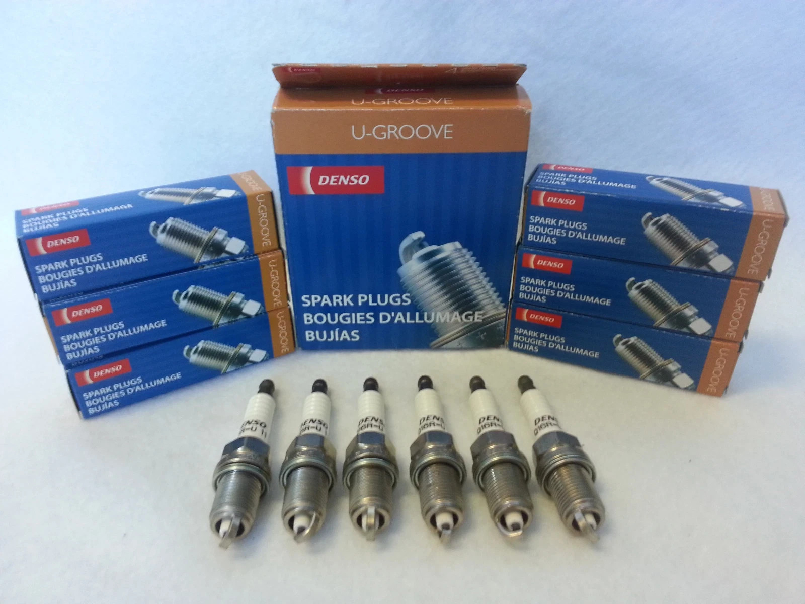 6x DENSO K16R-U11 3120 U-Groove Resistor Spark Plug 