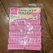 New Vintage GOODY Snap - Over Roller Pink Set of 14 Large Rollers 1977 USA Made