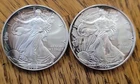 TWO 2009 1oz .999 fine silver American Silver Eagles ASE