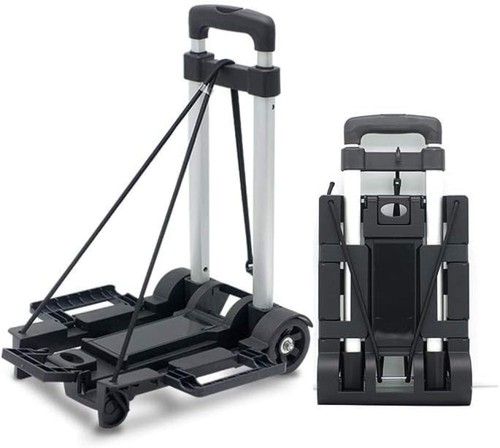 2-wheel Foldable Cart Household Folding magasin Cart Portable Camping Trolley Luggage