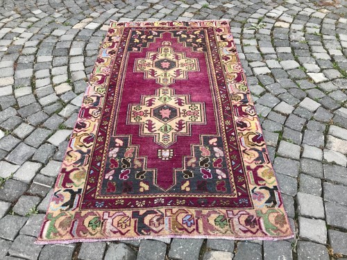 Turkish Antique rug Bohemian Area rug Oushak rug Vintage Rug Handmade Wool rug - Picture 5 of 12