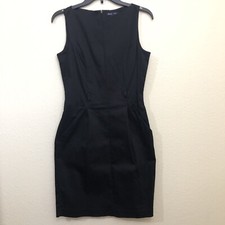 GAP Womens 2 Black Dress LBD Sleeveless Pockets Knee-Length Modest NWOT