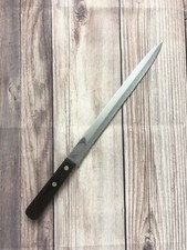 Vintage Flint Vanadium Slicer Knife 10โ Wood Sharpened Refinished Made In USA