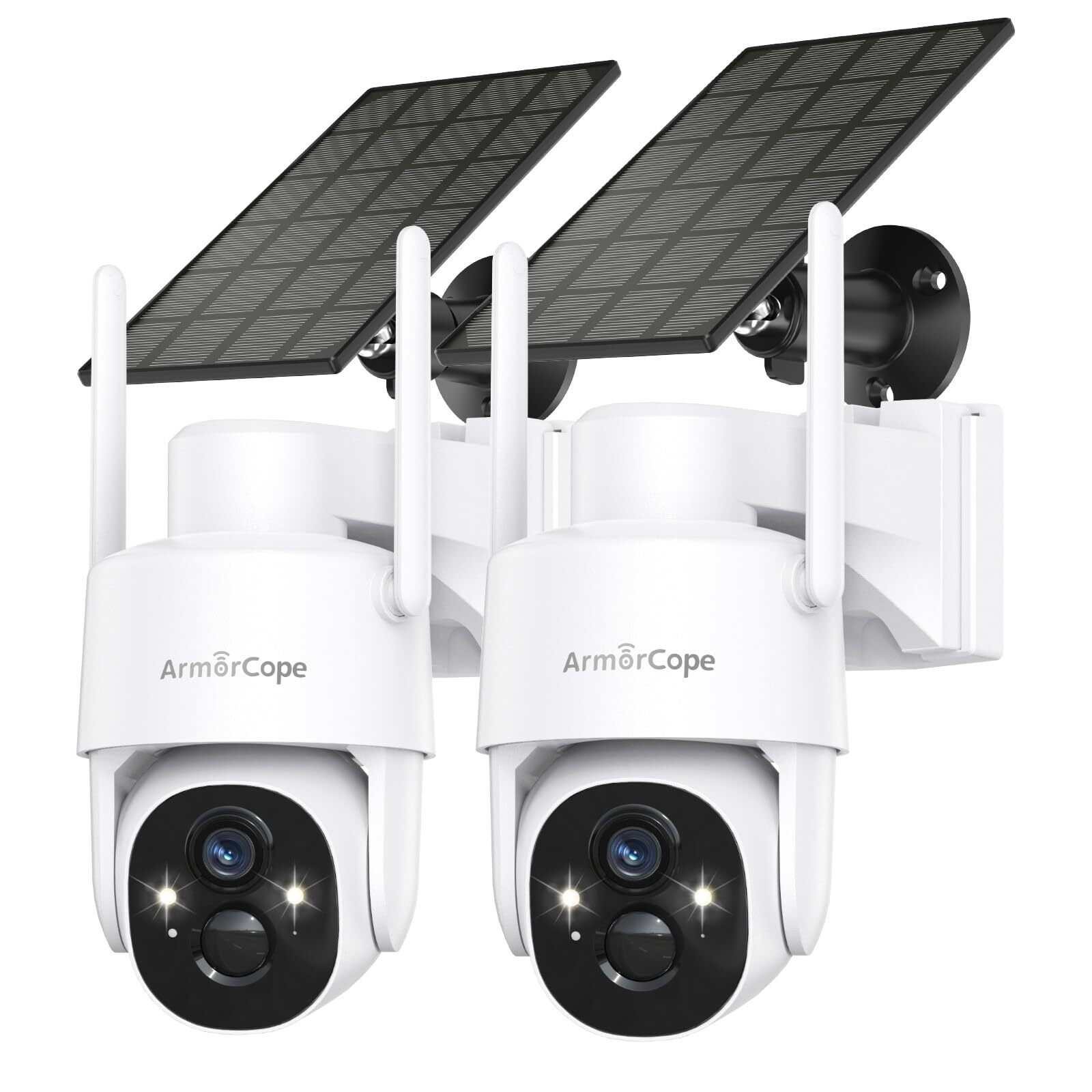 Solar Security Cameras Wireless Outdoor,360° View Battery Powered with Spotli...