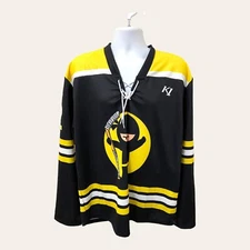 K1 Sportswear Mens L Hockey Jersey Dash 22 Long Sleeve Black/yellow Double Sided