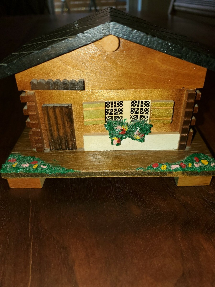 Vintage Made in Japan Music Box Wood House Cottage Cabin | eBay