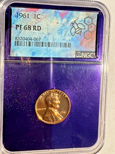 1961 Lincoln Memorial Proof Cent Graded PF68 RD by NGC, Purple Core!