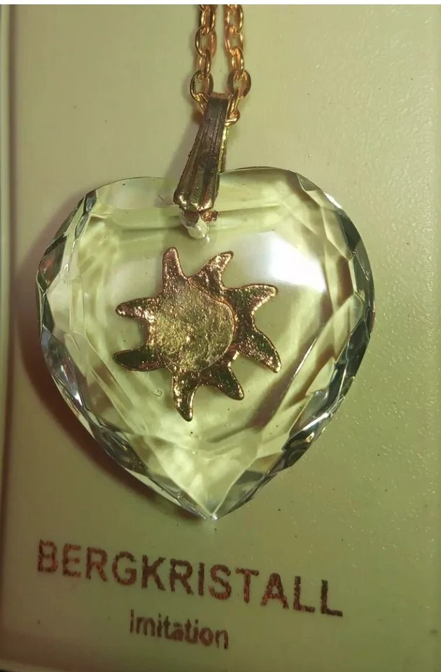 COLLANA CON CIONDOLO A CUORE IM. CRISTALLO DI ROCCA STELLA ALPINA TRASPARENTE - Immagine 2 di 4