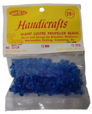 Walbead Handicrafts Giant Lustre Propeller Beads 12MM 72 Pcs 5312R LGT Blue VTG 