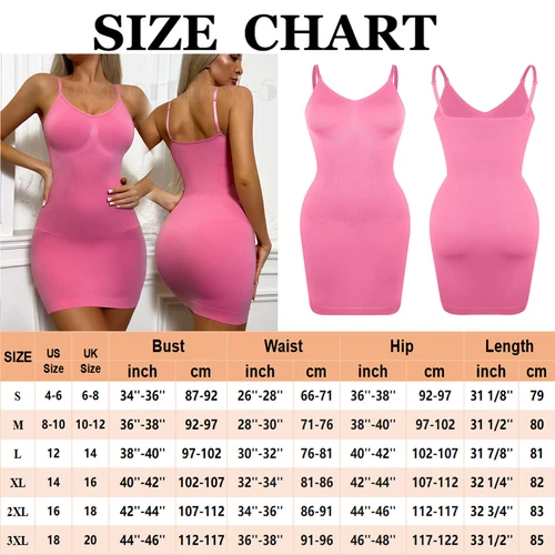 Damen Full Slip Under Kleid Verstellbare Träger Camisole Minikleid Knielang - Bild 21 von 24